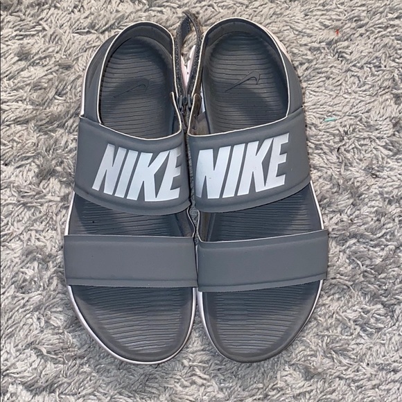 grey nike sandals